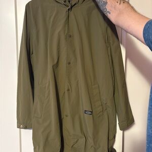 Men's Olive Hooded Raincoat